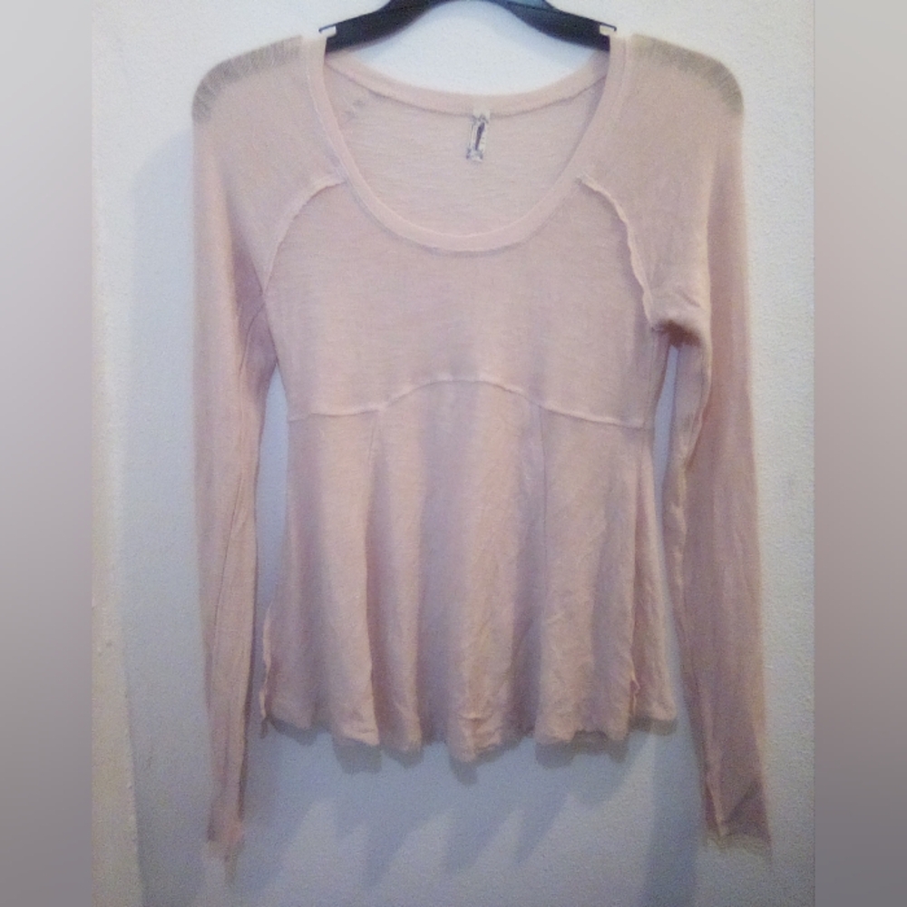 Free People Intimately Super Scoop Long Sleeve Top Size XS Boho Feminine - Picture 3 of 14